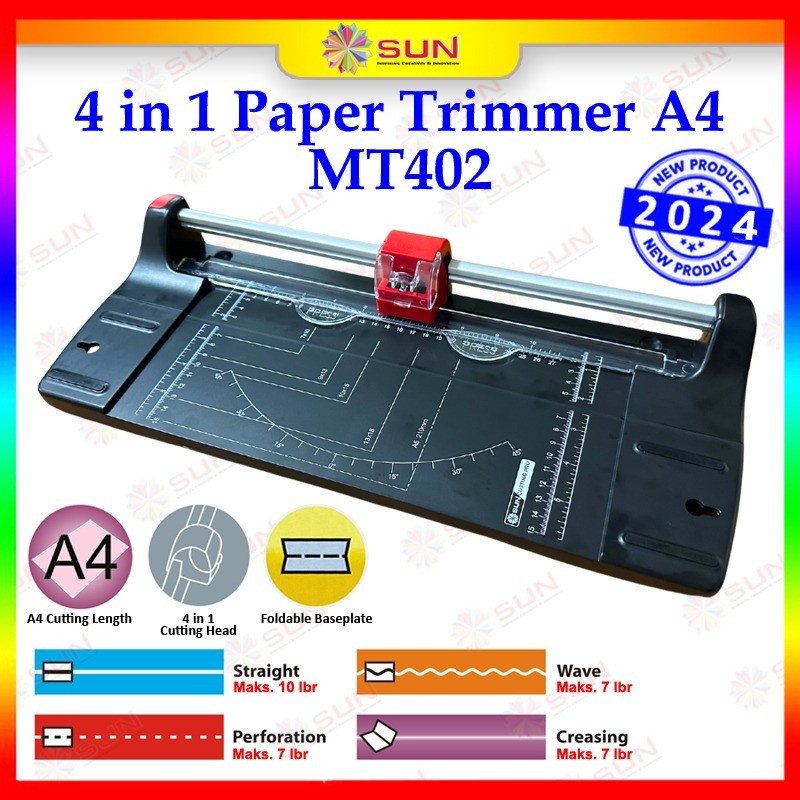 

Alat Potong Kertas 4 in 1 A4/A3 Vertikal 30 cm /12 in 1 863 A4 - SUN Cutting Pro