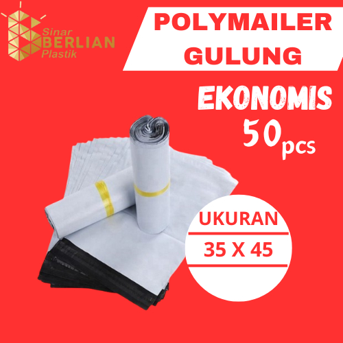 

Polymailer Gulung Putih Ekonomis 35x45 +5 cm Plastik Packing - 50 lbr