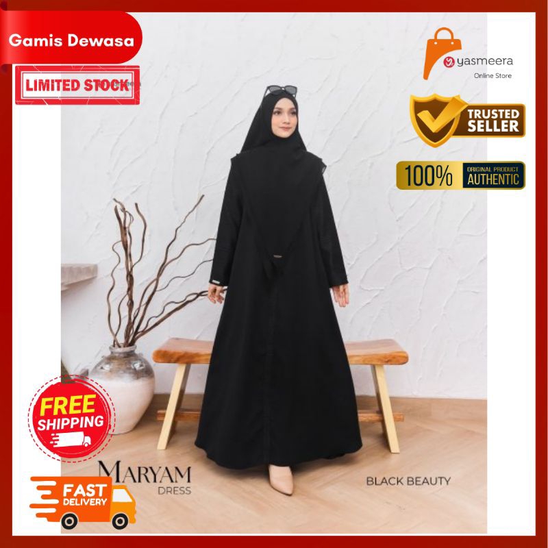 YASMEERA - Gamis Dewasa Series Hajj Hitam Putih Maryam ( Dress Only )