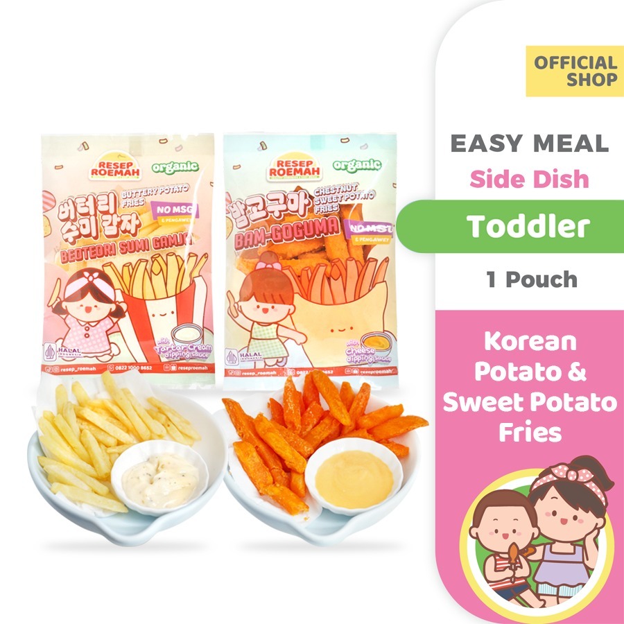 

Resep Roemah Kentang Goreng dengan Saus Pelengkap / Potato Fries with Sauce / Cemilan Sehat Anak / Bekal Sekolah Anak / Frozen untuk Anak / No MSG