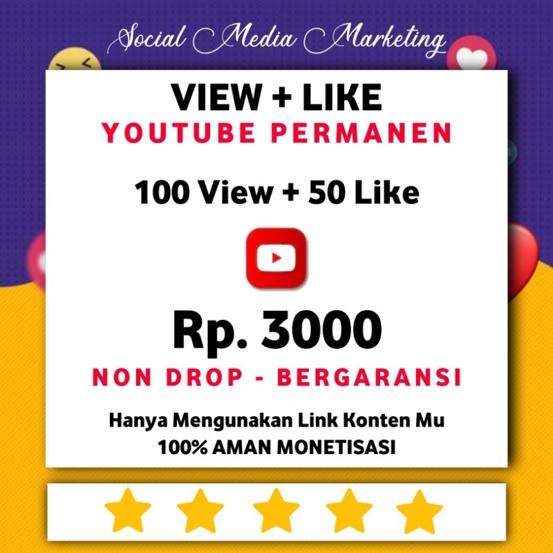 VIEW DAN LIKE YOUTUBE PERMANEN BERGARANSI | VIEWER YOUTUBE MONETISASI
