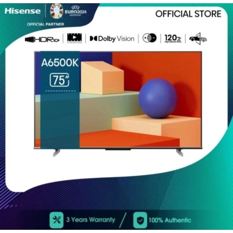 TV LED HISENSE 75 INCH GOOGLE TV 4K UHD 75A6500K TV LED HISENSE 75INCH