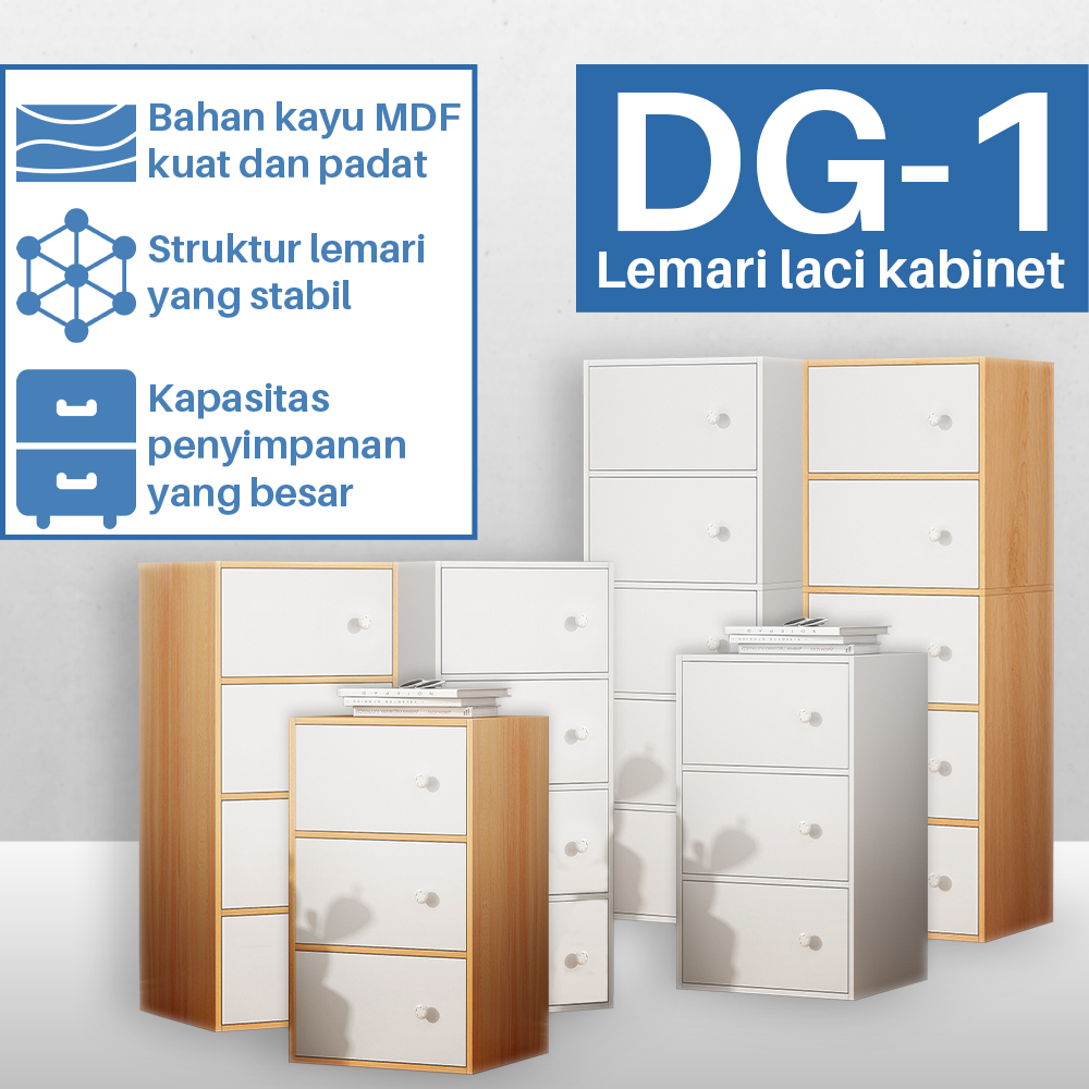 [READYYY] GLAMFASHION - Lemari Kabinet Kayu 3/4/5 Susun Laci Loker