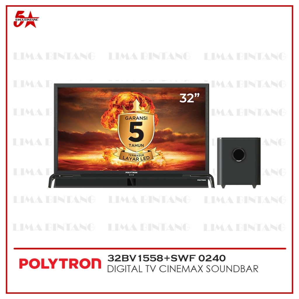 LED DIGITAL TV 32" CINEMAX SOUNDBAR POLYTRON PLD 32BV1558 - 32BV1558