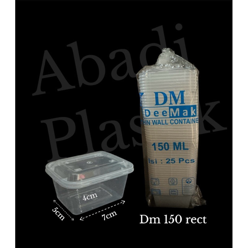 THINWALL DM 150 ML KOTAK / DM 150 RECT / CUP PUDING 150ML- ISI 25PCS