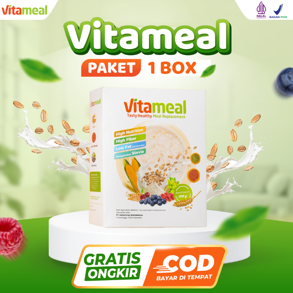 

Vitameal Sereal Sehat Multigrain Makanan Diet Pengganti Nasi Turunkan Obesitas Sarapan Asam Lambung Rendah Gula Cegah Diabetes Kolesterol Vitamil 1 Box 200 gram