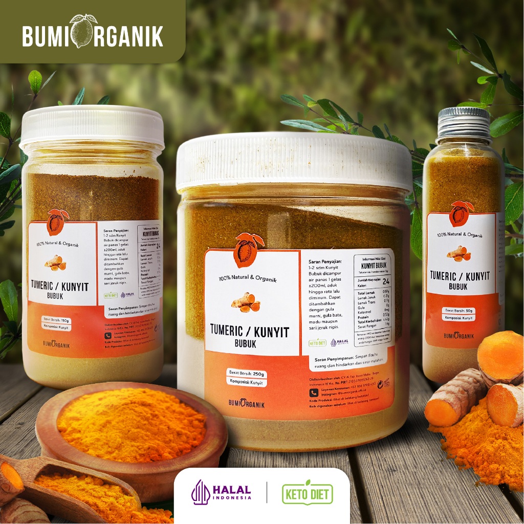 

KUNYIT KUNING BUBUK TANPA CAMPURAN ASLI 100% ORIGINAL 50G 150G 250G TUMERIC POWDER KUNIR BUBUK BAHAN POKOK POWDER BUMBU REMPAH ORGANIK KUALITAS PREMIUM KUNYIT BUMBU DAPUR BUBUK LENGKAP SUPER NUTRIFARM BRAGG DARI BUMI GEMELI LEMOVITA OFFICIAL BEORGANIK