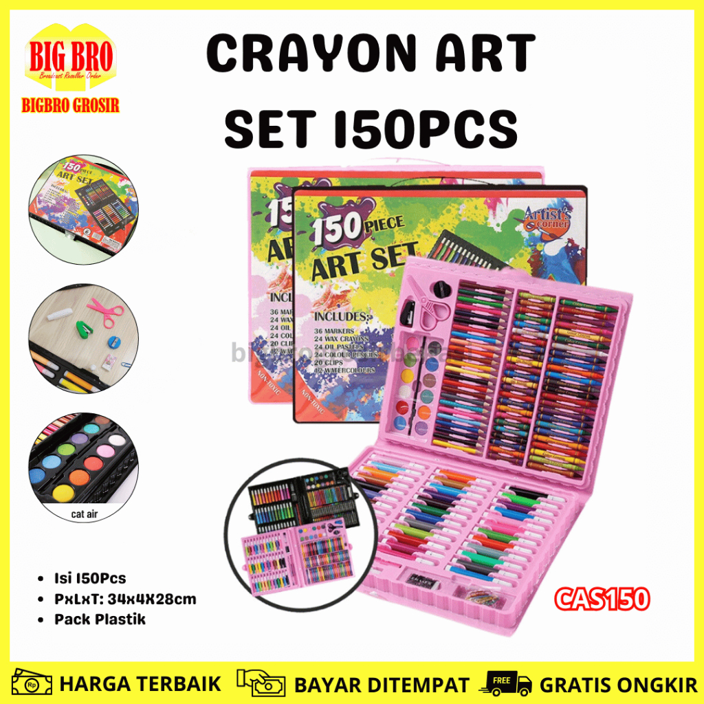 

BB Crayon Art Set 150Pcs | Pensil Warna Warni Krayon Anak Perlengkapan Menggambar Anak Set MURAH