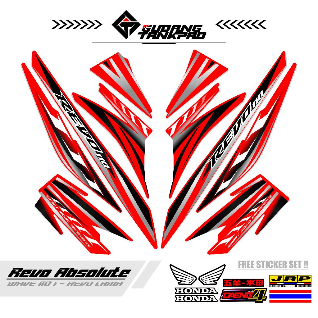 STRIPING MOTOR HONDA ABSOLUT REVO / MTF 22 / STIKER POLET REVO ABSOLUT / LIS LES BODY MOTOR REVO ABS