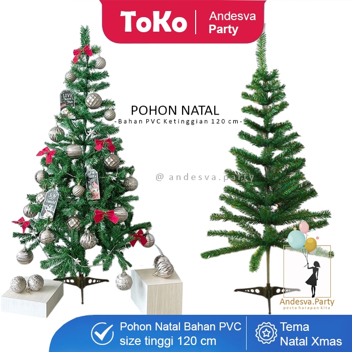 Pohon Natal PVC 120 cm / Pohon Natal Christmas Tree Tinggi 120 cm / Pohon Natal PVC Tinggi 120 cm