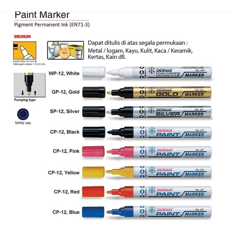 

Spidol Snowman Paint Marker Medium Tip MURAH / PCS - MURMER