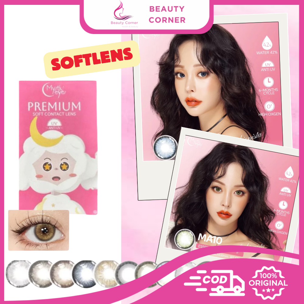 Mysticeyes Softlens Premium Soft Contact Lens Anti UV Free Softlens Case
