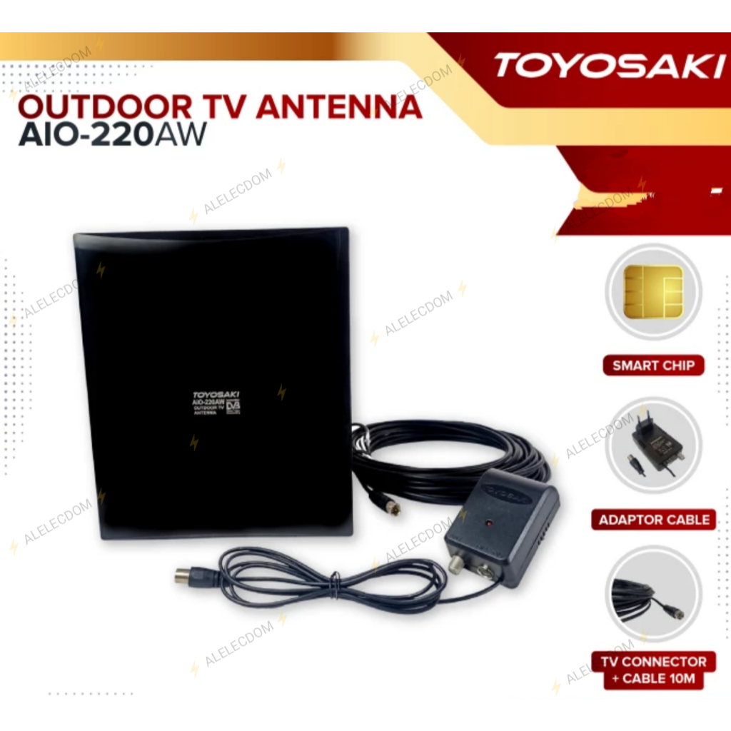 Antena Tv Toyosaki boster AIO 220 + Kabel 10M