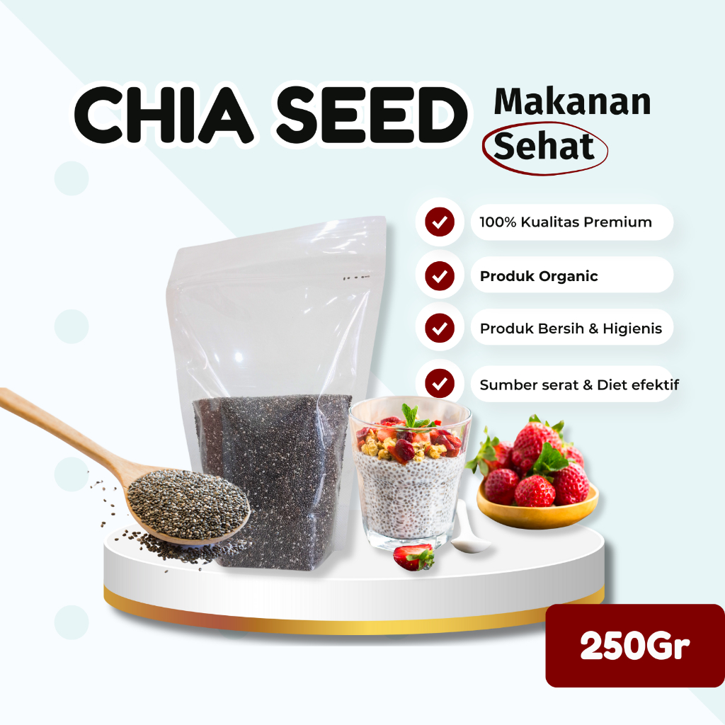 

Chia Seed Organik 250gr Black Chiaseed Diet Original Natural Super Food