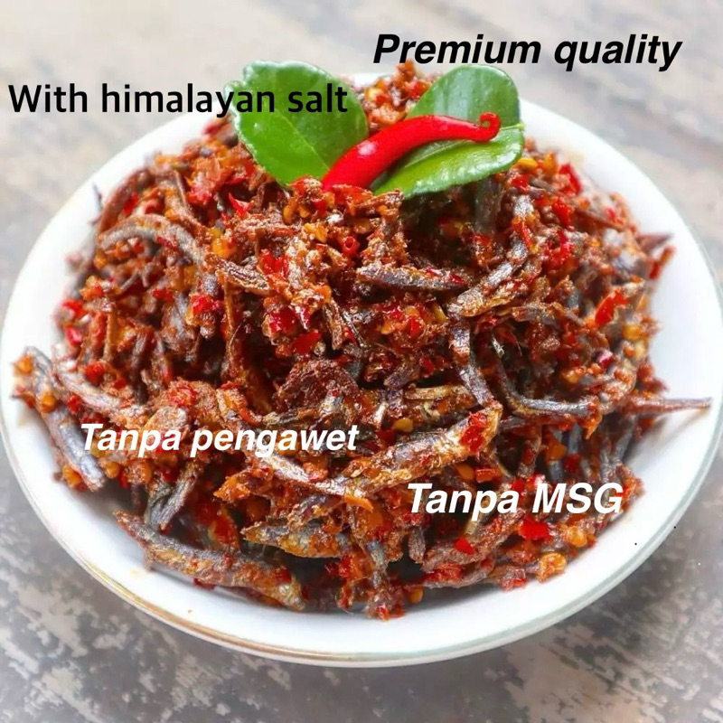

TAROGAG sambel dendeng teri pinang by momda NO MSG dn himalayan salt 120gr HALAL ENAK DAN BERGIZI