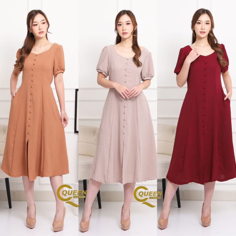 Zudith Dress Casual Terusan Premium Cantik Gaun Kondangan Fashion Wanita