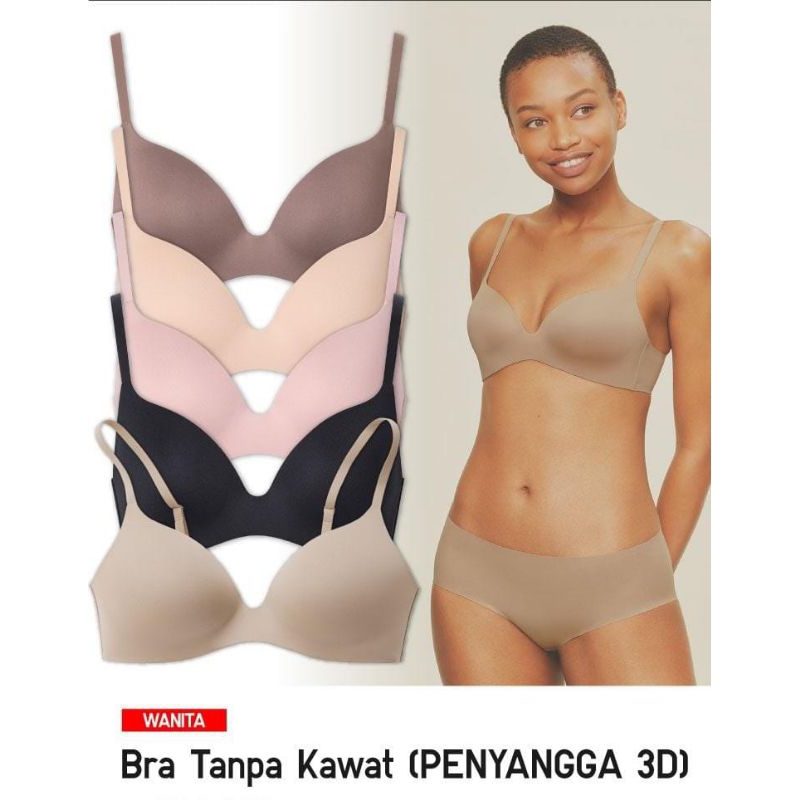 ❗SALE❗ UNIQLO Wireless Bra Tanpa Kawat dengan Penyangga 3D Hold Original Jastip