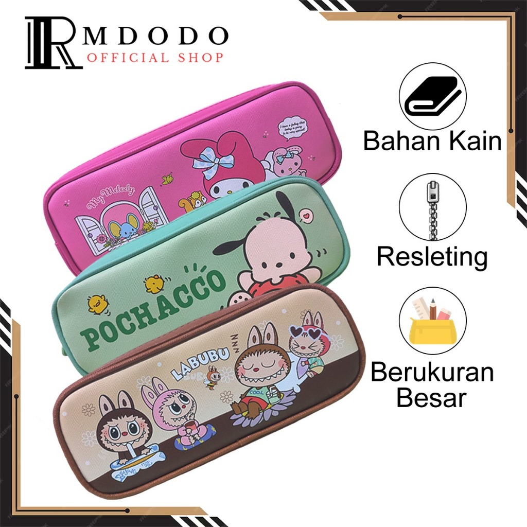 

Rmdodo - Kotak Pensil Kain Resleting Sanrio / Tempat Pensil Bahan Kain Ukuran Besar