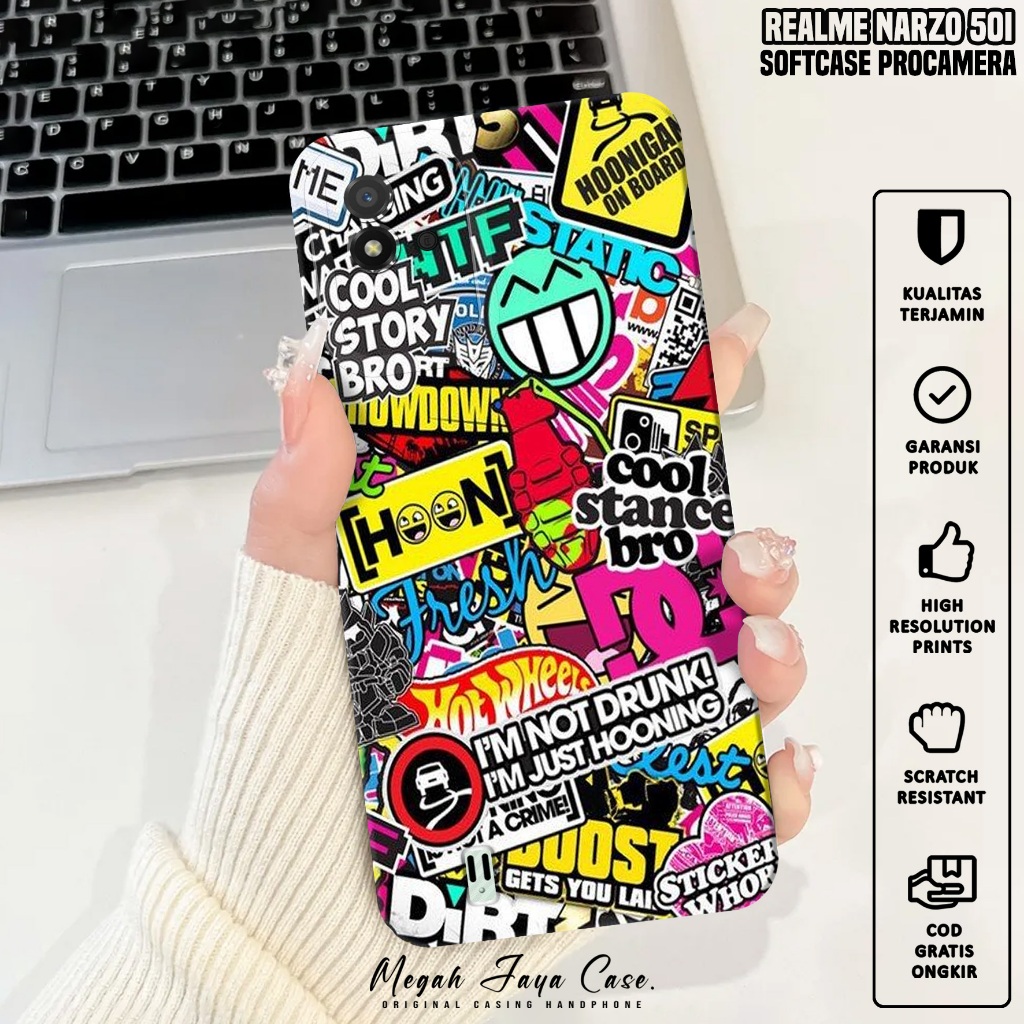 Softcase Hp Realme Narzo 50i - Case Realme Narzo 50i Motif GRAFF - Silikon Hp Realme Narzo 50i - Kon