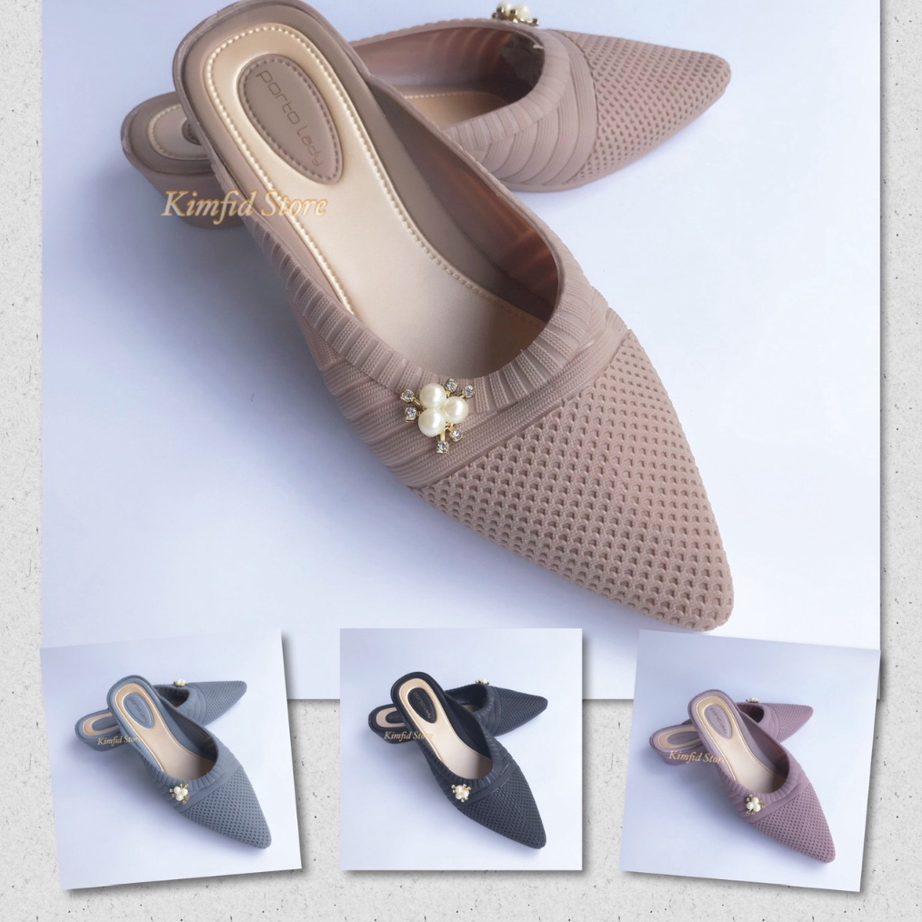 KODE O76C Sandal selop karet slip on porto lady PAI1