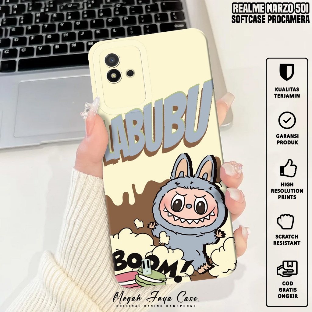 Softcase Hp Realme Narzo 50i - Case Realme Narzo 50i Motif labubu - Silikon Hp Realme Narzo 50i - Ko