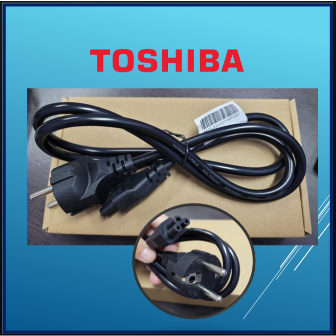 Kabel power adaptor charger laptop TOSHIBA 3 lubang original Terbaru