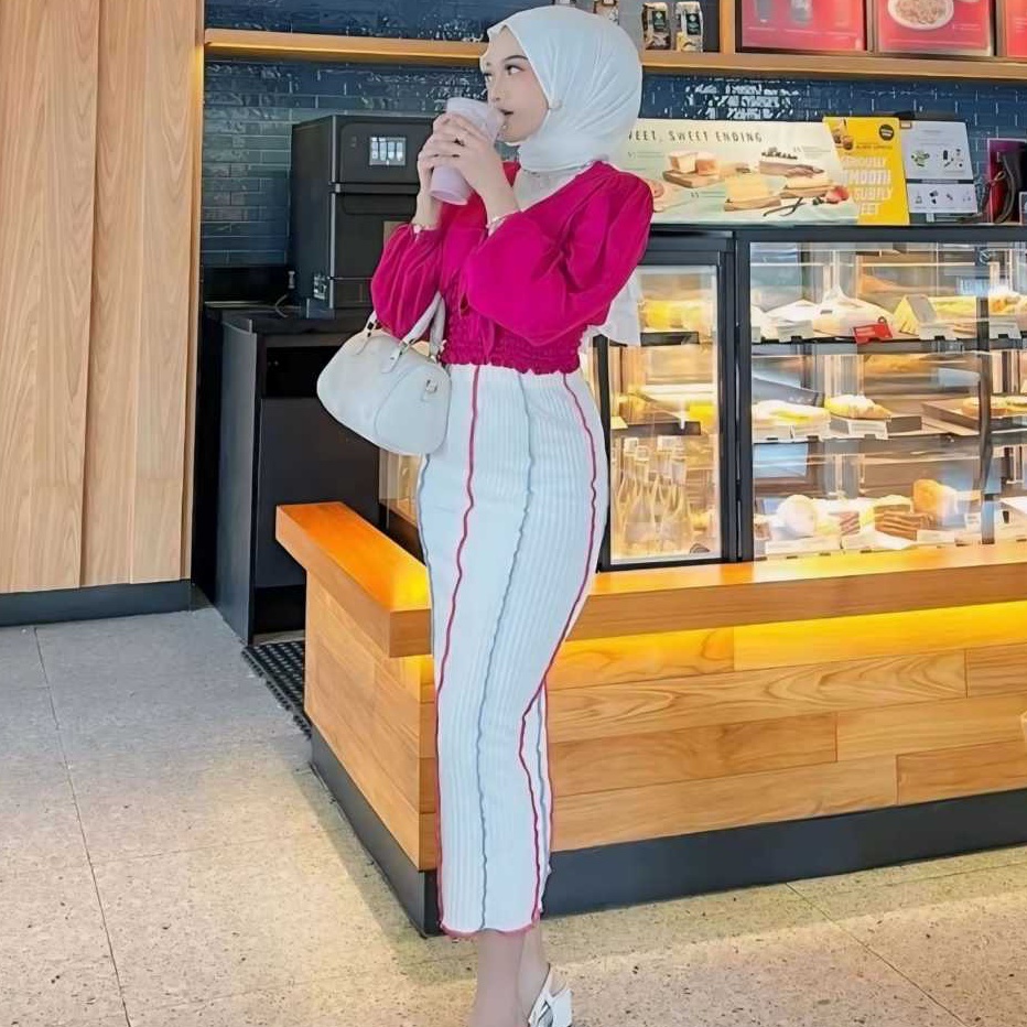 murah Rok Skirt Pelangi Gladys  Rok Korean  Rok Span  Rok knit  Rok Skirt Rainbow  Rok Span Panjang 