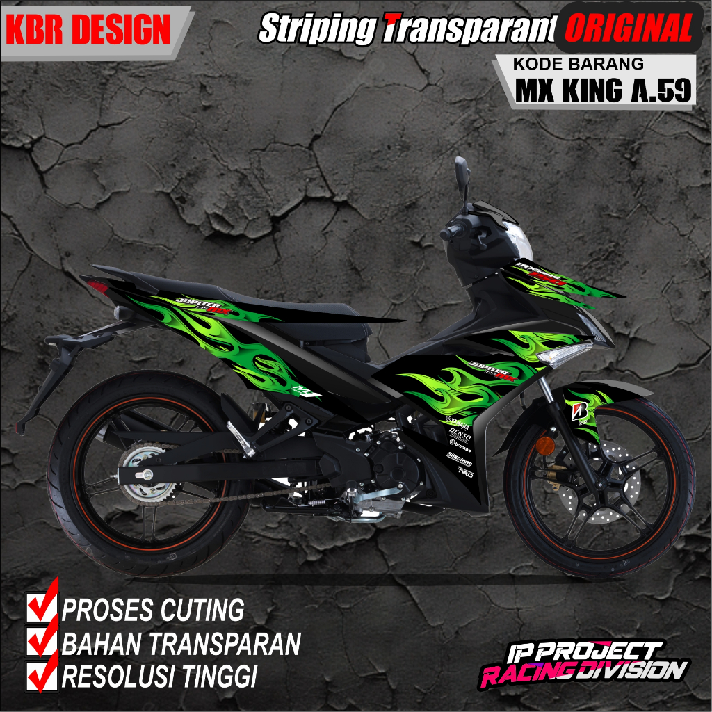 (COD) STIKER STRIPING ORIGINAL MOTOR YAMAHA MX KING 150 VARIASI HOLOGRAM TRANSPARAN COD KODE A.59