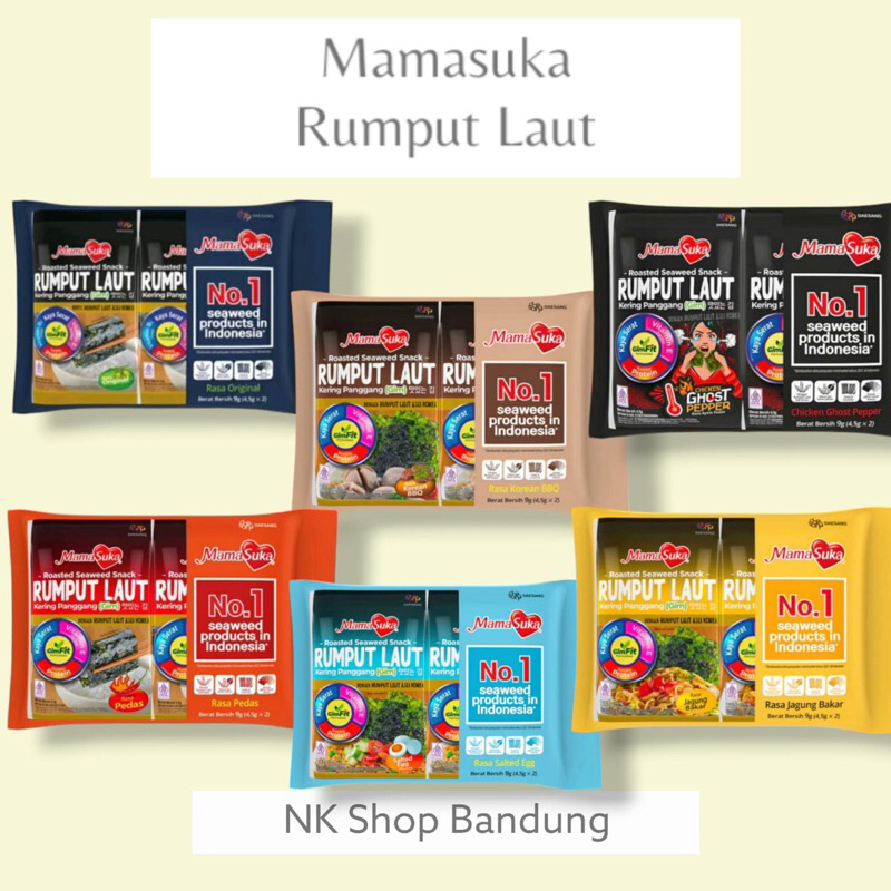 

MamaSuka Rumput Laut Panggang (Nori) isi 2 pack x 4,5gr