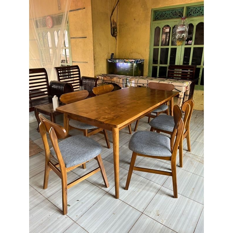 set meja makan ropan k6 meja cafe ropan