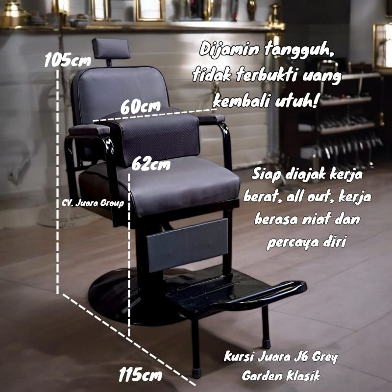 Kursi Juara Kursi Barbershop Klasik J6 Grey Garden Kursi Pangkas Rambut Alat Cukur Rambut