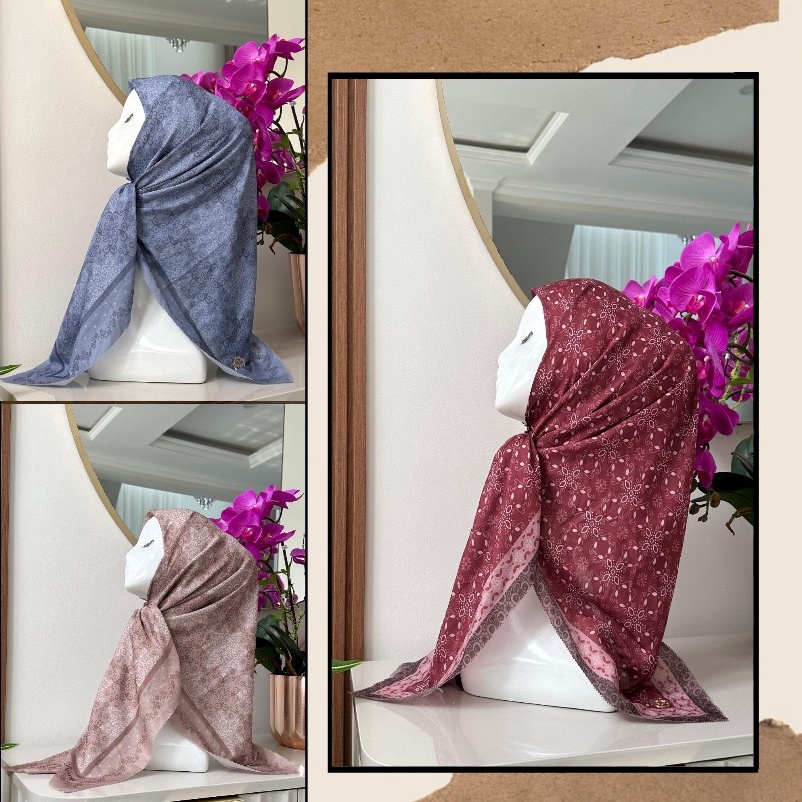 Keluaran Terbaru Hijab Voal Motif Premium Pouch Karafa Metal Logo