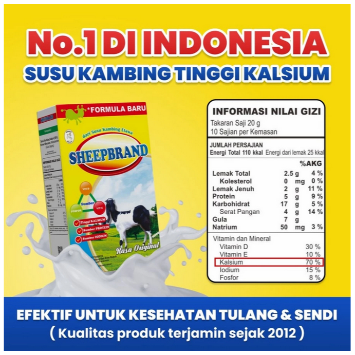 

Susu kambing sheep brand 200 gr susu kambing tinggi protein gula jagung