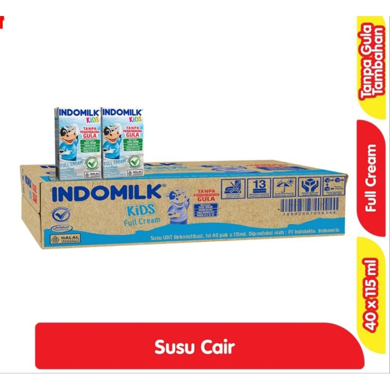 

Indomilk Kids Susu UHT Full Cream Tanpa Tambahan Gula Kotak 40 x 115 ml