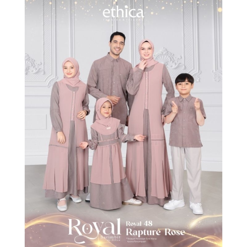 Ethica Royal 48 Rapture Rose, Sarimbit Ethica 2025, Baju Couple Keluarga, Baju Lebaran Ethica, Sarim