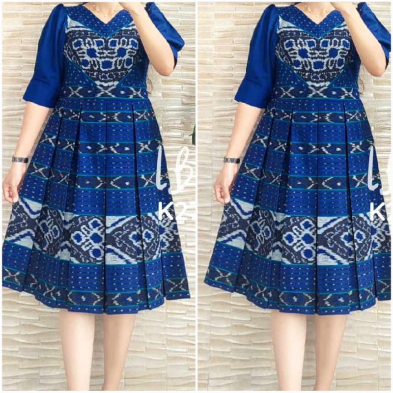 Dress tenun ngembang wiru