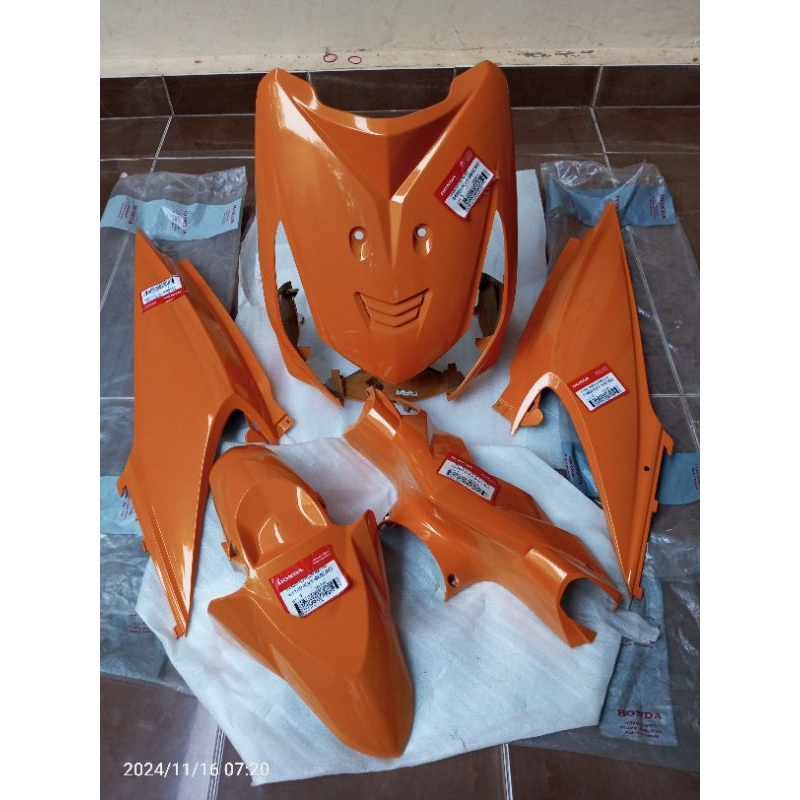 cover body halus full set Honda beat karbu 2008-2008 Oren original ahm