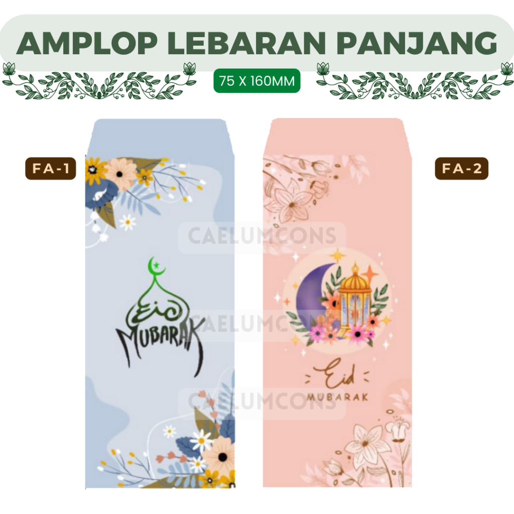 

Amplop Lebaran PANJANG [30 lbr 2/4 MOTIF] Seri Bunga - Portrait