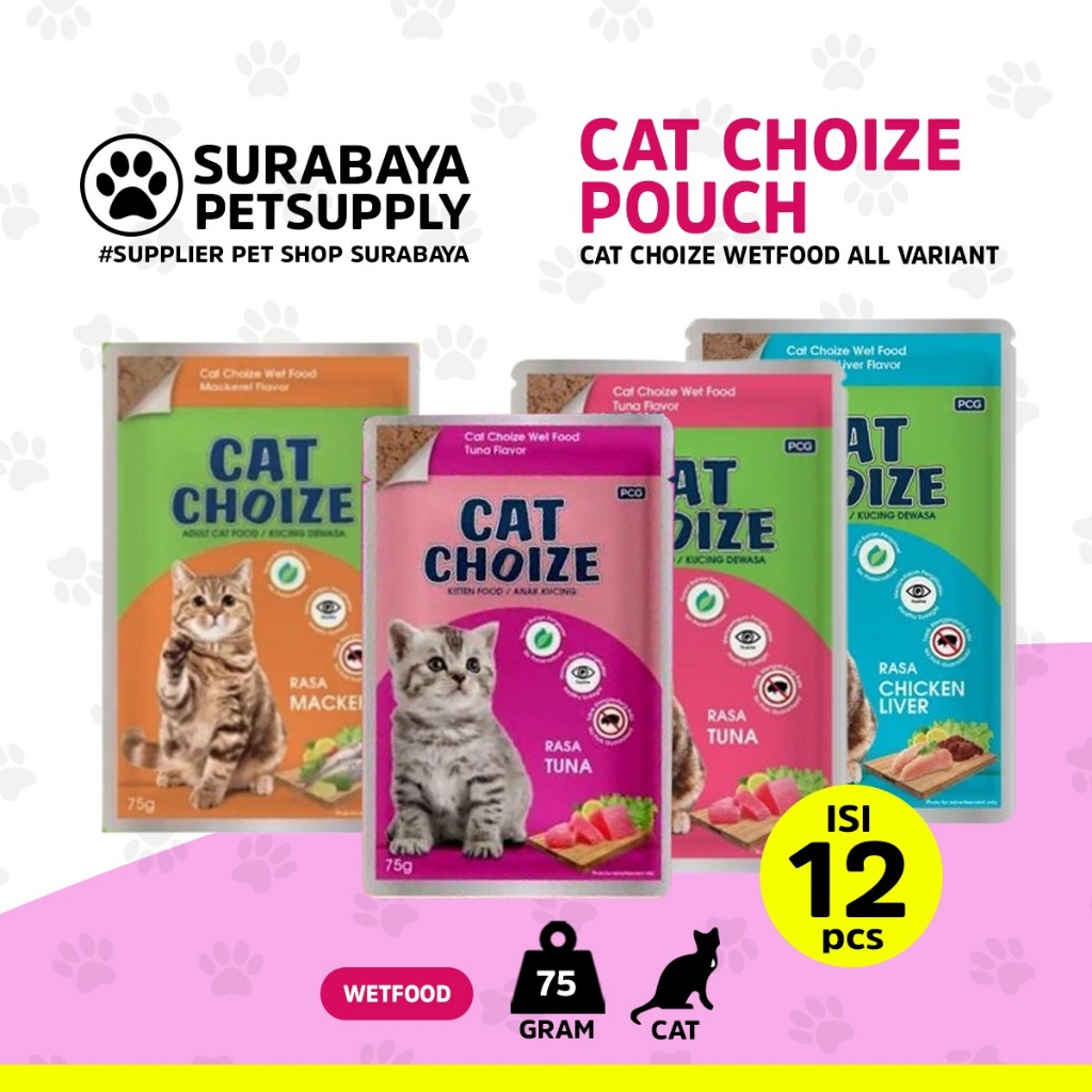 Cat Choize Pouch isi 12pcs - Cat Chois sachet - Cat Choize Wetfood - Cat Choize Wet Food - Cat Choiz