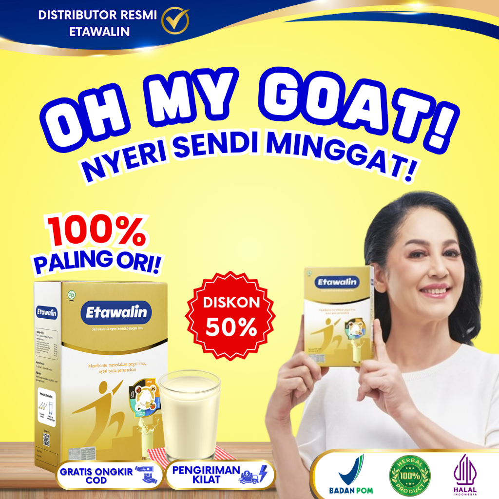 

Etawalin Original- Susu Kambing Atasi Nyeri Sendi Dan Tulang Asam Urat Kolesterol Asli 400gr