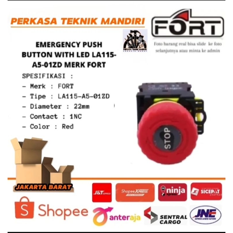 EMERGENCY PUSH BUTTON WHITE LED FORT LA115 - A5 - 01ZD FORT