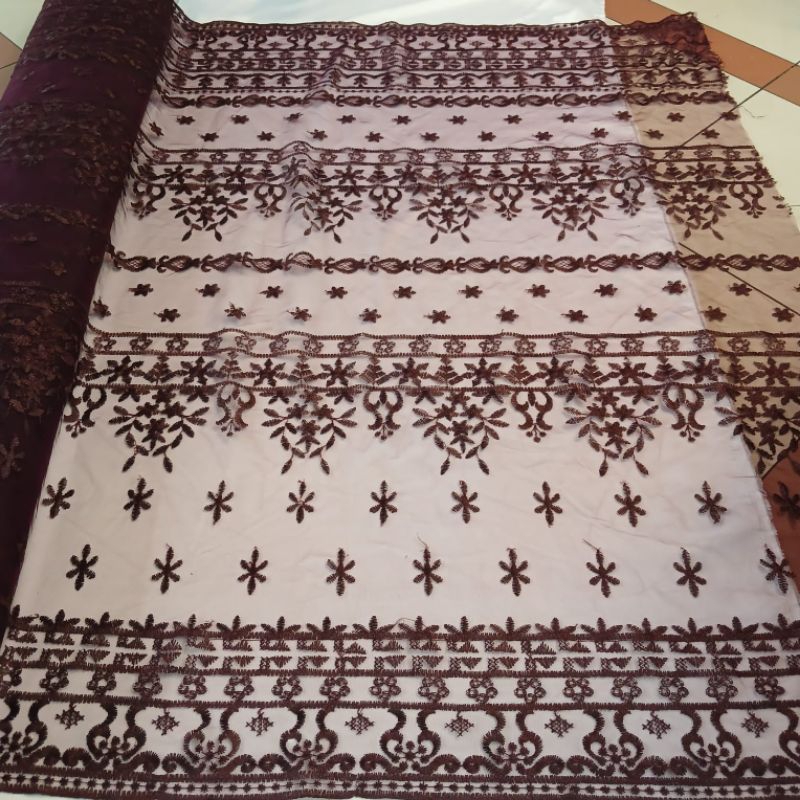 Kain Tulle Malaika Sapto Full Motif Bordiran premium