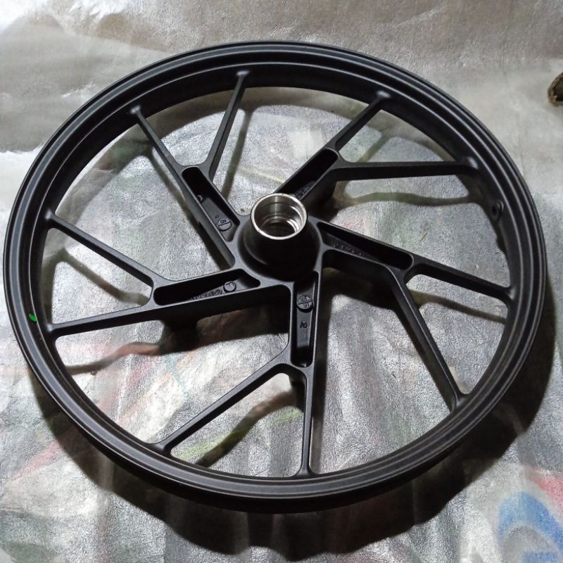 original SGP Suzuki genuine part enkei velg cw racing depan satria fu 150 warna black hitam doff uku