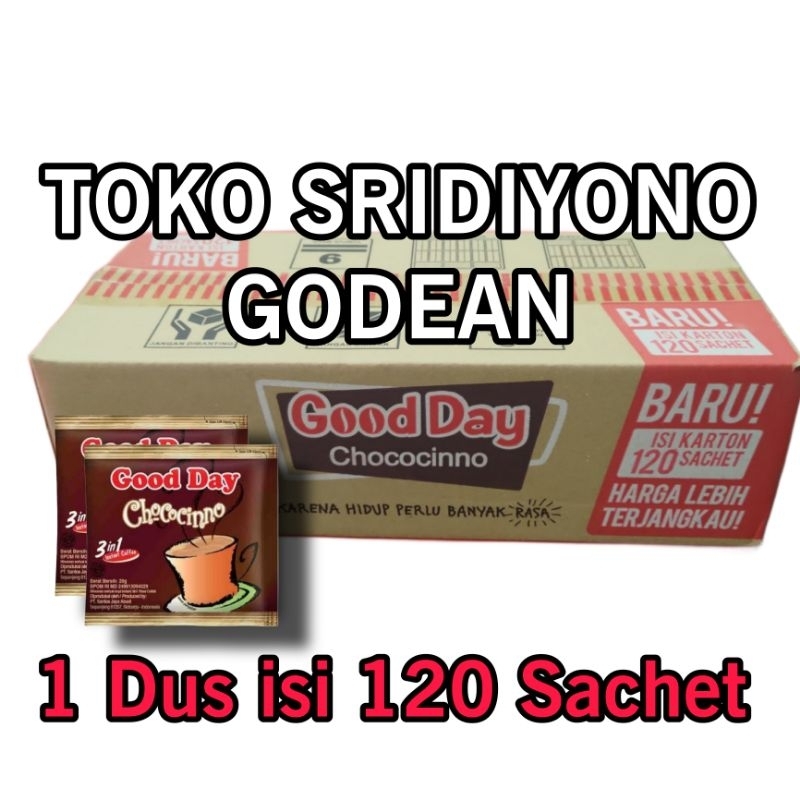 

GOOD DAY CHOCOCINNO 1 DUS ISI 120 SACHET EXPIRED LAMA STOCK BARU TERUS
