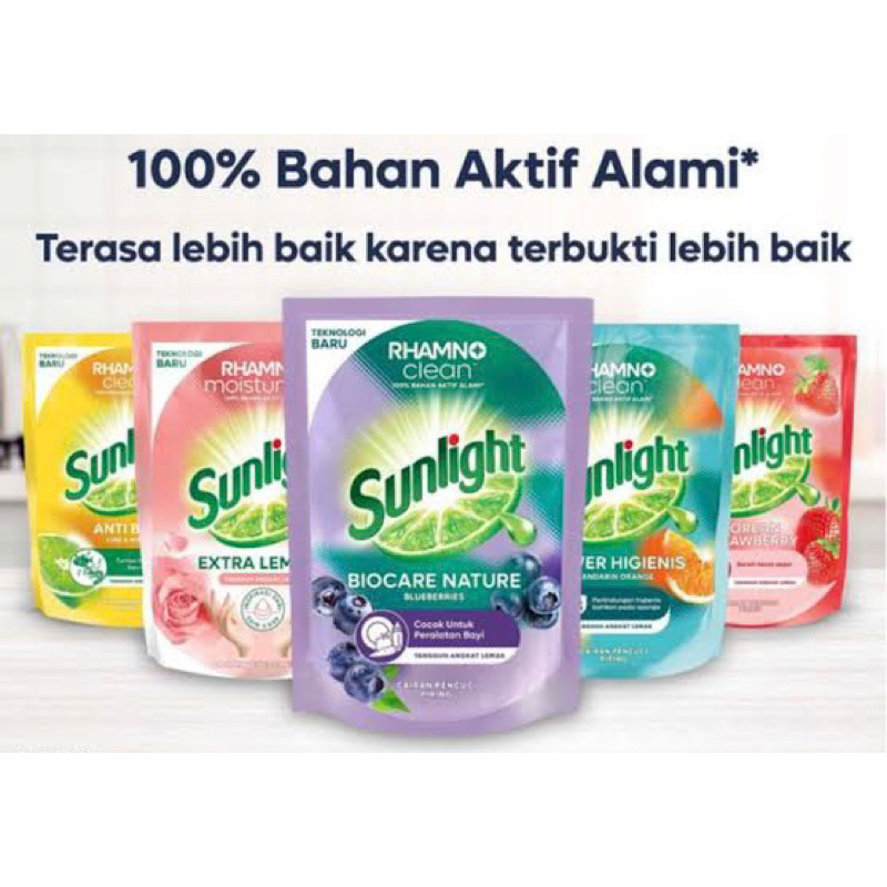 sunlight cairan pencuci piring 650ml - sunlight rhamno clean