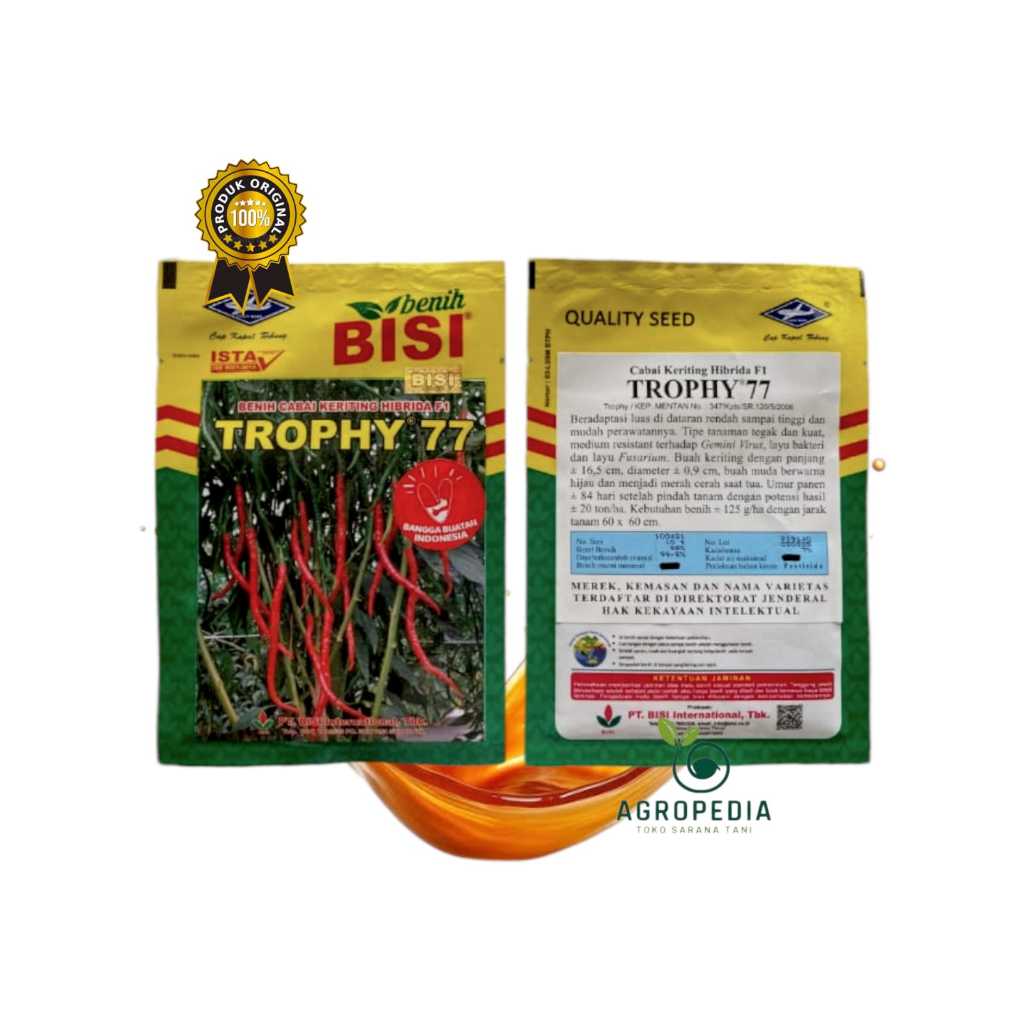 ORIGINAL!! Benih cabai keriting TROPHY 77 isi 10gr dari CAP KAPAL TERBANG