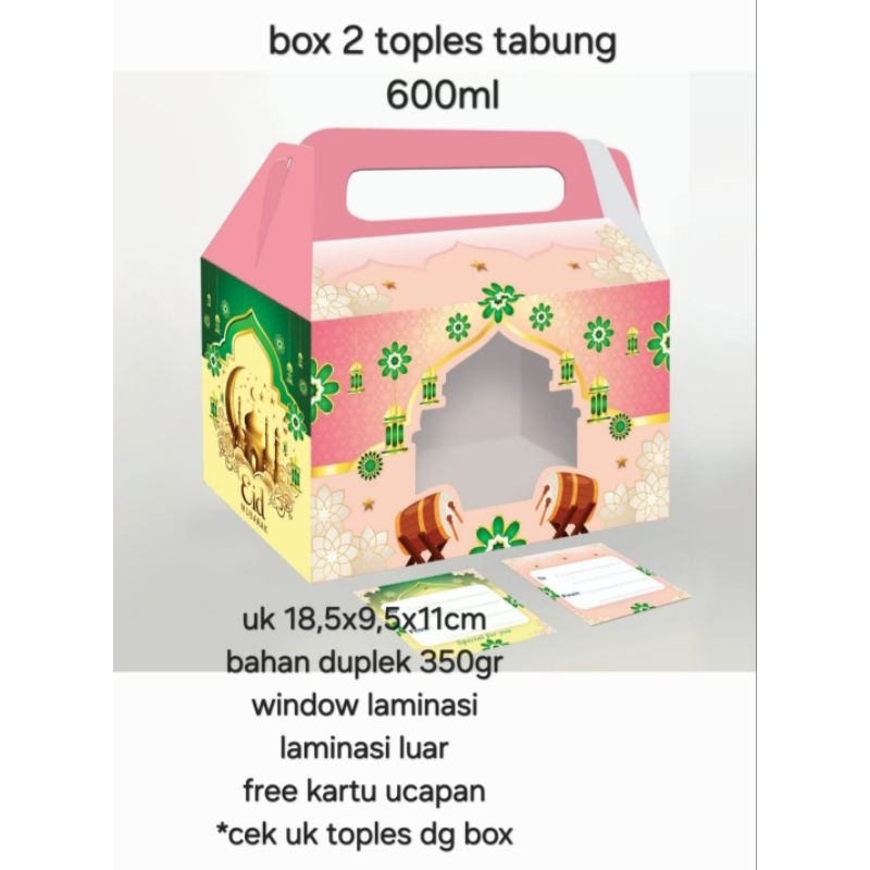 

box toples tabung 600ml isi 2 toples (pink)