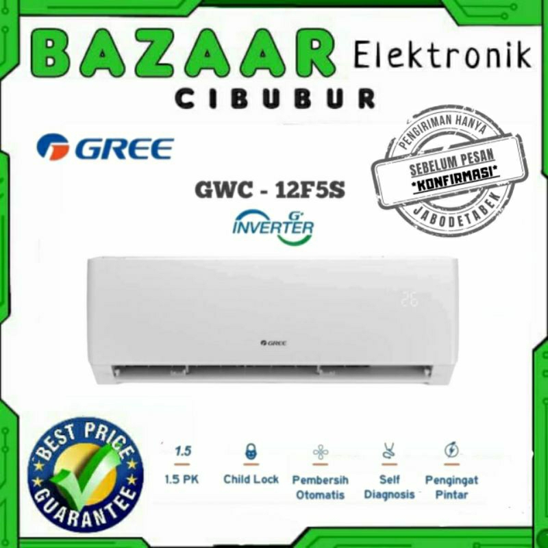GREE AC F5S SERIES INVERTER 1.5PK GWC-12F5S GWC12F5S GWC 12F5S