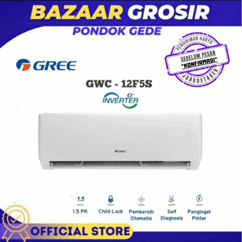 GREE AC F5S SERIES INVERTER 1.5PK GWC-12F5S GWC12F5S GWC 12F5S