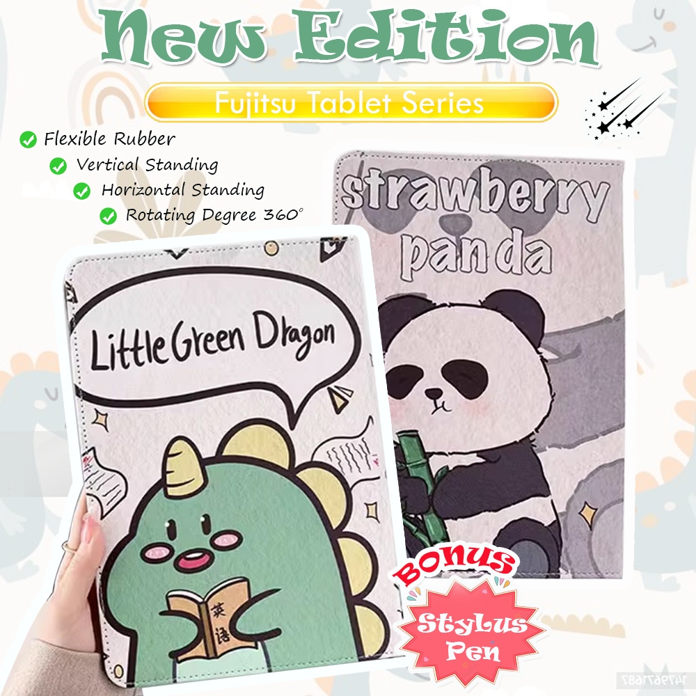 ( BONUS STYLUS PEN ) Fujitsu Arrows Tab F-02F Arrows M555 / KA4 Arrows Tab M01T UNIVERSAL Case Rotat